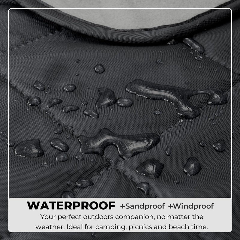 BRAWNTIDE Large Outdoor Waterproof Blanket - Extra Thick Fleece, Warm, Windproof, Sandproof, Ideal for Camping, Picnics, Grass, Stadiums, Travel, Hiking, Pets, Dogs, Concerts, Car, SUV, Truck (Black) - Image 3